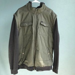 Men’s XXL RVCA green gray hooded Jacket